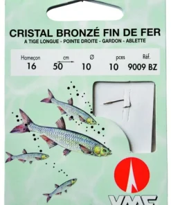 WATER QUEEN Hameçon^10 Hameçons montés cristal bronzé fin de fer 9009 BZ 50 cm