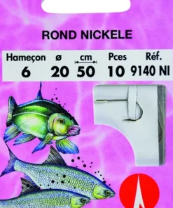 WATER QUEEN Hameçon^10 Hameçons montés rond nickelé 9140 NI 50 cm