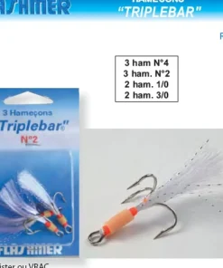 FLASHMER 25 Hameçons Triplebar| Hameçons Carnassier