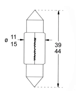 VDM Ampoule Et Navette^2 navettes 12V - 10W - 11X44