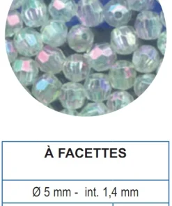 FLASHMER Accessoires De Montages Carnassier|Accessoires Pêche^1000 Perles à facettes 5 mm Ø int 1,4 mm
