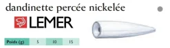 LEMER Plombs / Bombettes / Buldos / Flotteurs^2 Plombs Dandinette percés nickelés
