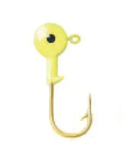 LEMER 5 têtes plombées peintes jaune Hameçon bronzé