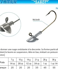 FLASHMER 3 Têtes Plombées Sabot