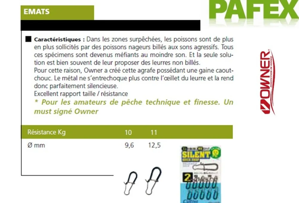 OWNER Agrafes EMATS| Accessoires De Montages Carnassier