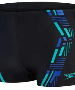 Homme SPEEDO Aquashort Tech Print Black/Fed Red/White