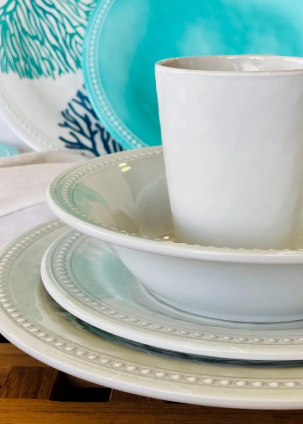 MARINE BUSINESS Assiette creuse - Collection Harmony Perla - 6 pièces