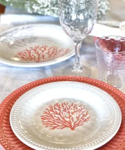 MARINE BUSINESS Vaisselle^Assiette dessert - Collection Harmony Mare Coral - 6 pièces