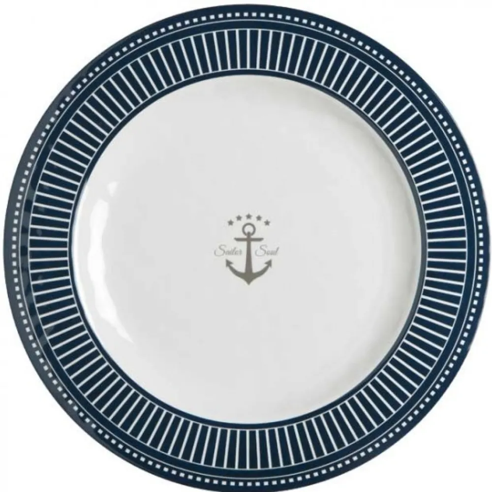MARINE BUSINESS Assiette Plate - Collection Sailor Soul - 6 Pièces