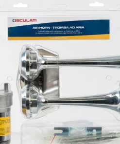 OSCULATI Klaxon Bateau^Avertisseur Chromé type trompe - 2 tons 12V