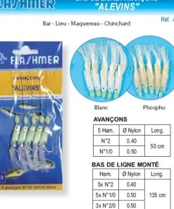 FLASHMER Bas de Ligne Alevins 5 Hameçons