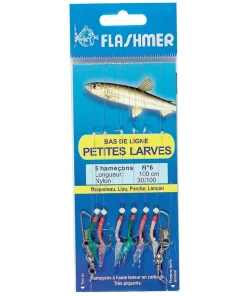 FLASHMER Leurres|Tous Les Produits^Bas de Ligne Petites Larves 6 Hameçons