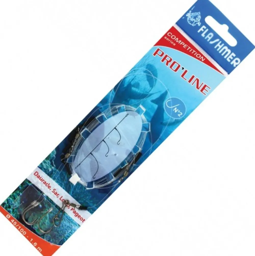 FLASHMER Bas De Lignes Surfcasting|Bas De Ligne Carnassiers^Bas de Ligne Pro-Line 2 Hameçons
