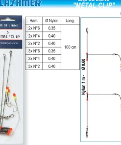 FLASHMER Bas De Lignes Surfcasting|Bas De Ligne Carnassiers^Bas de Ligne Metal Clip Falshmer