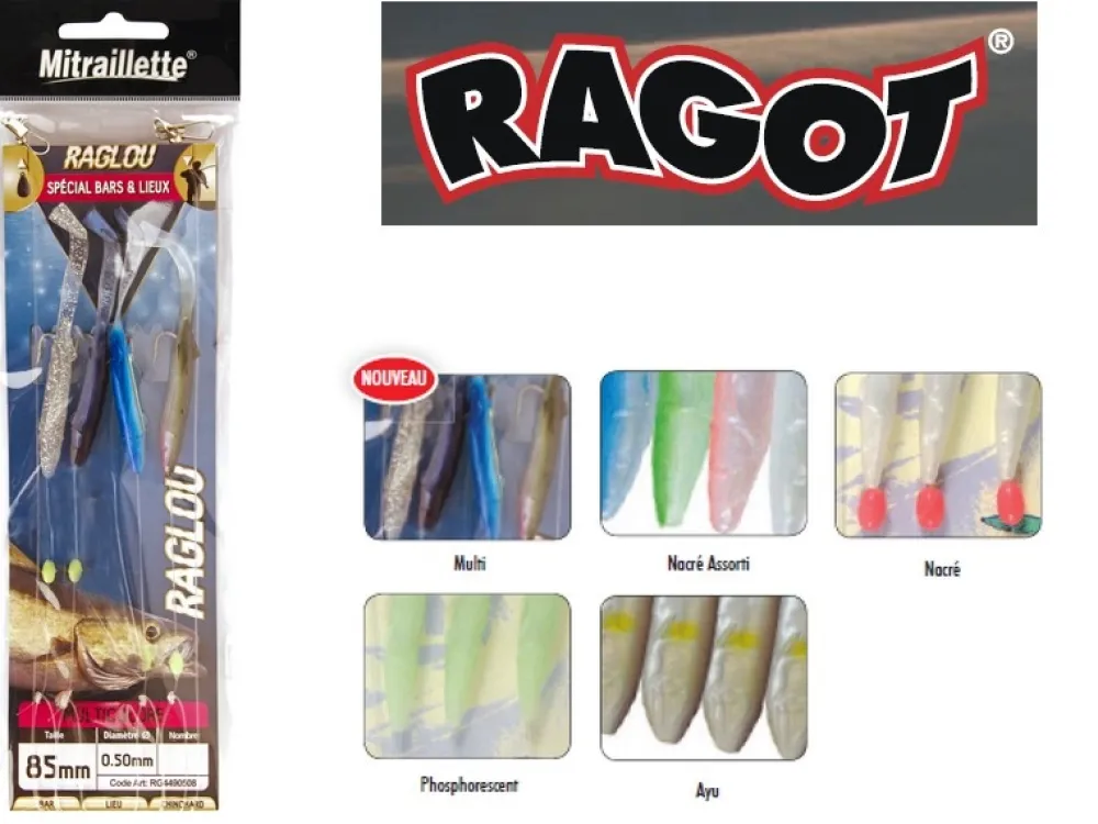 RAGOT Leurres|Leurres Carnassier^Bas de ligne Mitraillette 4 Raglous 85 mm