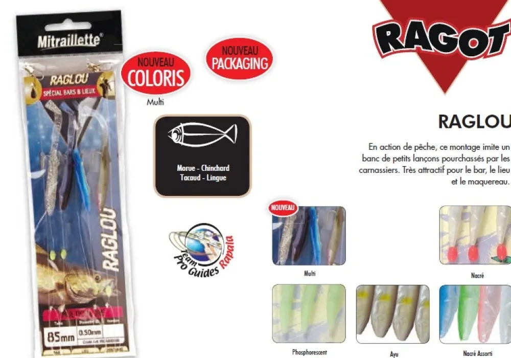 RAGOT Leurres|Leurres Carnassier^Bas de ligne Mitraillette 4 Raglous 85 mm