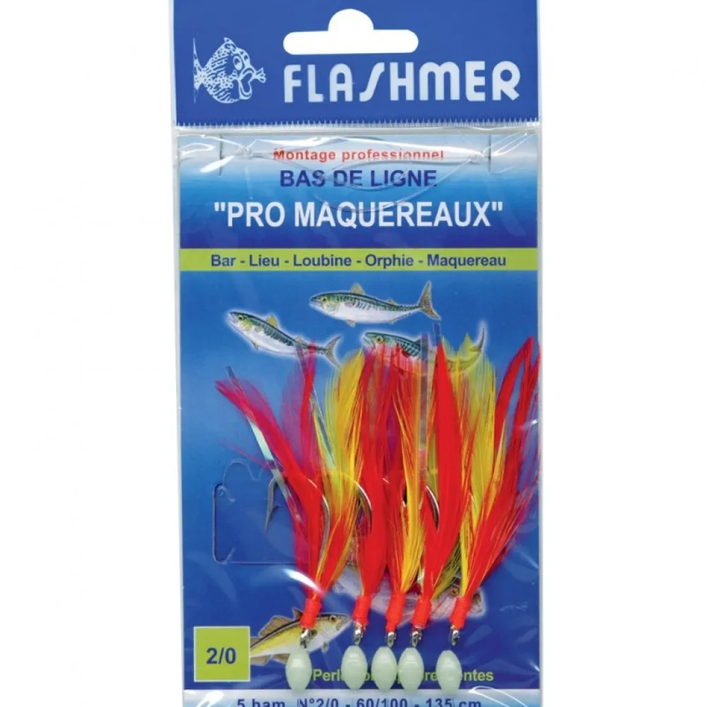 FLASHMER Leurres|Nos Meilleurs Prix !^Bas de ligne Plumes de Mer Pro Maquereaux