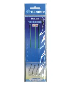 FLASHMER Bas de ligne Special Mer 3 Hameçons