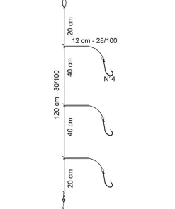 FLASHMER Bas de ligne Special Mer 3 Hameçons
