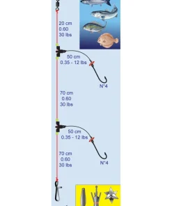 FLASHMER Bas de ligne Surf DL5 - 2 Hameçons N°1/0