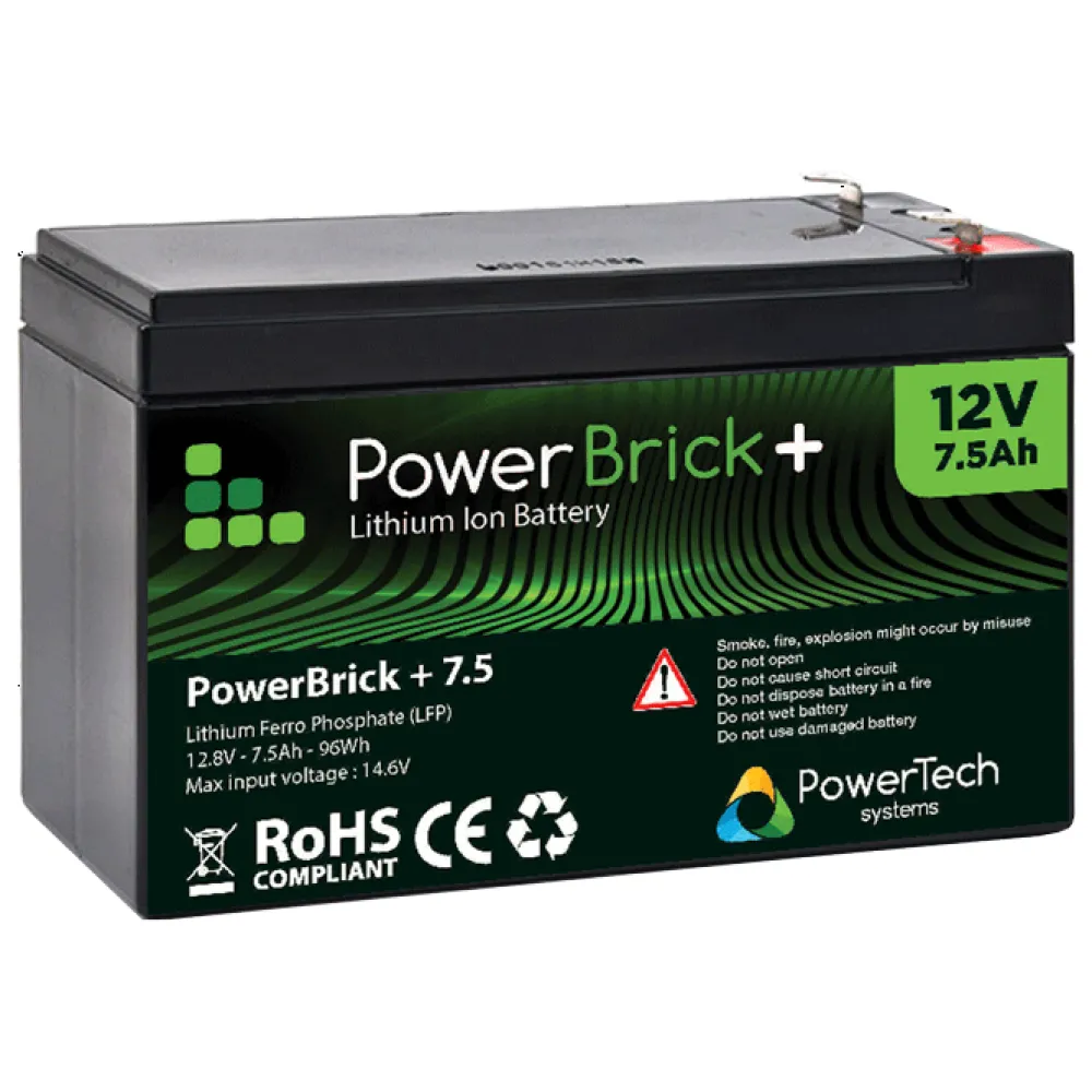 POWERTECH Batterie Lithium Etanche Powerbrick+ 12V 7.5Ah
