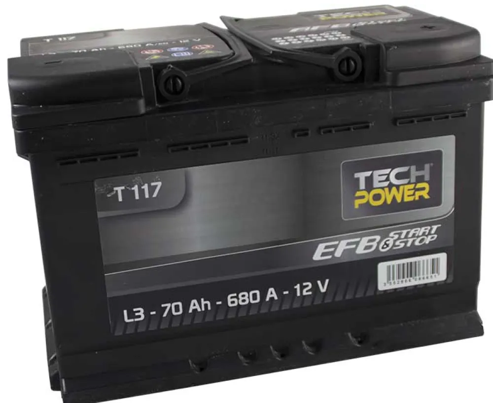 TECH POWER Batterie Marine^Batterie 12V 70Ah Start & Stop EFB