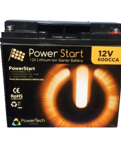 POWERTECH Batterie Marine^Batterie 12V Lithium Etanche Powerstart+ 12V 16000