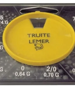 LEMER Boite 8 cases carrée de plombs fendus peints marron 120 gr TRUITE 7mm-6mm-N°4/0-2/0-0-1-3-5