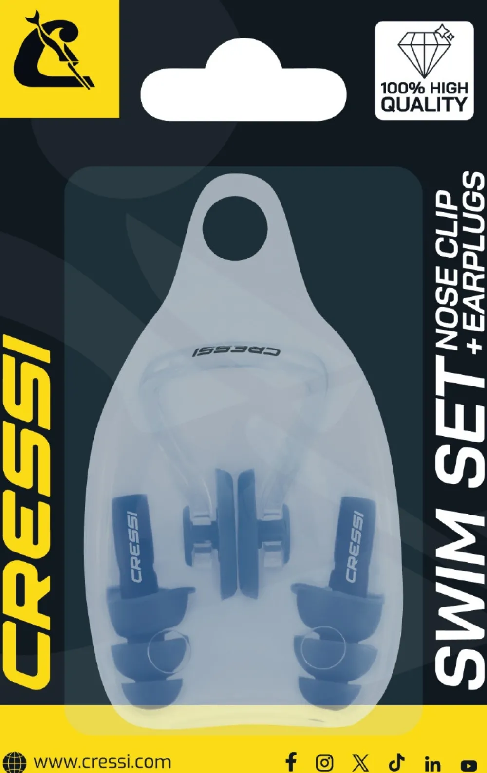 CRESSI-SUB Bouchons D'Oreilles|Pince Nez^Bouchons d'oreille et pince-nez Cressi Aqua Kit