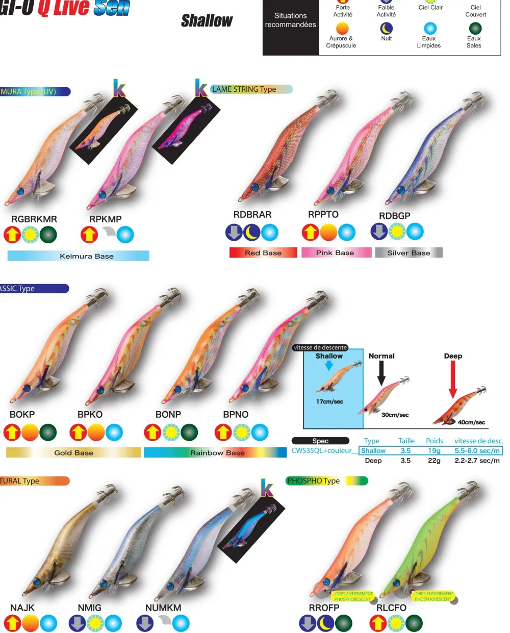 YAMASHITA Nos Meilleurs Prix !|Calamarette & Turlutte^Calamarette Egi-O Q Live Sen Shallow 12 cm / 19 gr
