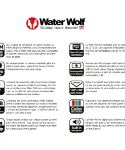 WATER WOLF Divers|Divers^Caméra vidéo Sous-Marine UW 2.0 Underwater 1080P