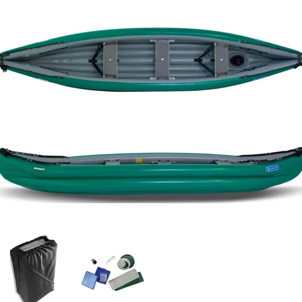 GUMOTEX Canoë Gonflable|Kayak Gonflable Et Pack^Canoe Gonflable Scout River Vert