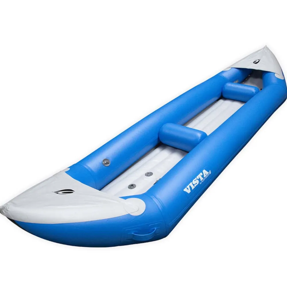 AQUA DESIGN Canoë Gonflable|Kayak Gonflable Et Pack^Canoe Kayak gonflable PVC 2 places Vista Bleu Hotdog eau vive
