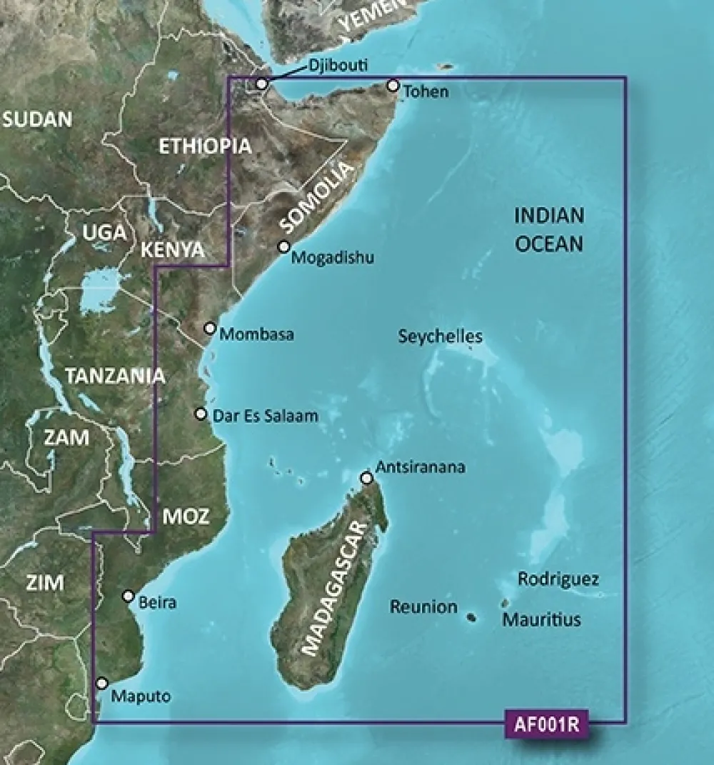 GARMIN Carte Bluechart G3 Vision HD - VAF001R : Estern Africa