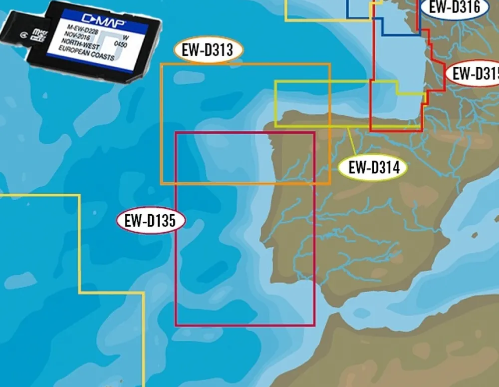 C-MAP Carte Marine 4D Local - Espagne/Portugal