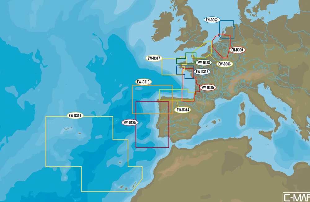 C-MAP Carte Marine 4D Local - Espagne/Portugal