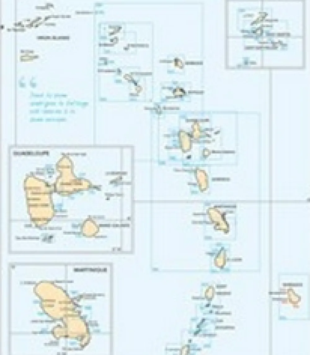 SHOM Carte Marine^Carte marine pliée Antilles