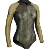 C4 Maillot De Bain Natation Femme|Combinaison Apnée Femme^Combinaison de nage avec manches - 2 mm