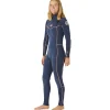 RIP CURL Combinaison Surf Femme|Combinaison Paddle^Combinaison femme Dawn Patrol Perf 3/2 Front zip - Navy