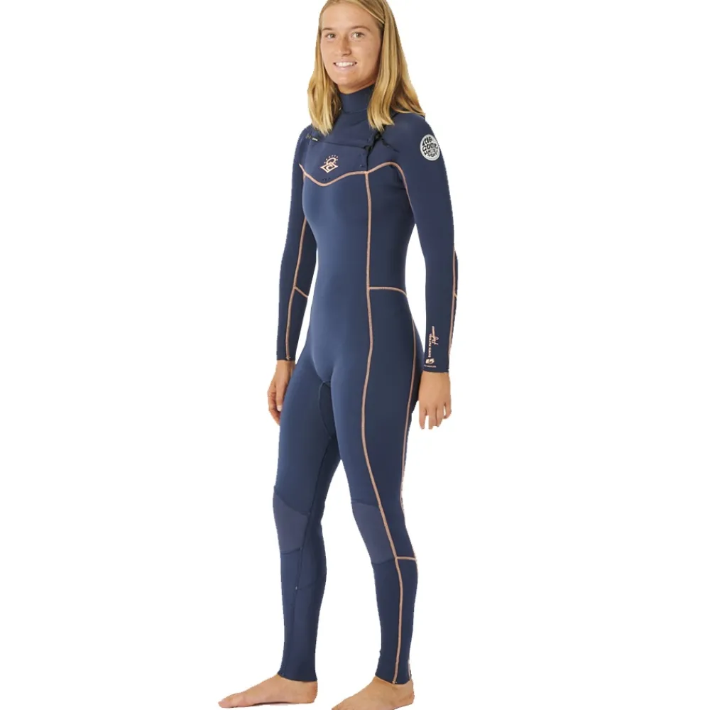RIP CURL Combinaison Surf Femme|Combinaison Paddle^Combinaison femme Dawn Patrol Perf 3/2 Front zip - Navy