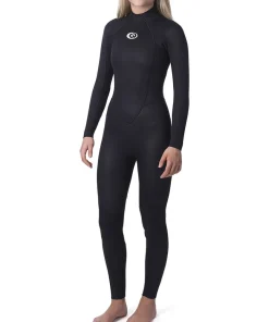 Femme RIP CURL Combinaison femme Omega 3/2 Back zip - Black