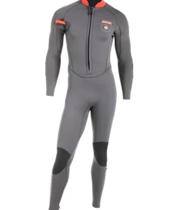 OCEAN STEP Combinaison longe cote homme Dualzip Steamer 4/3mm Gris-Rouge