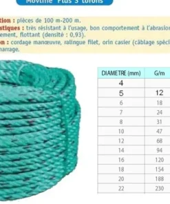 KERFIL Divers|Cordage Pêche^Cordage Flottant Movline Plus en 100 m