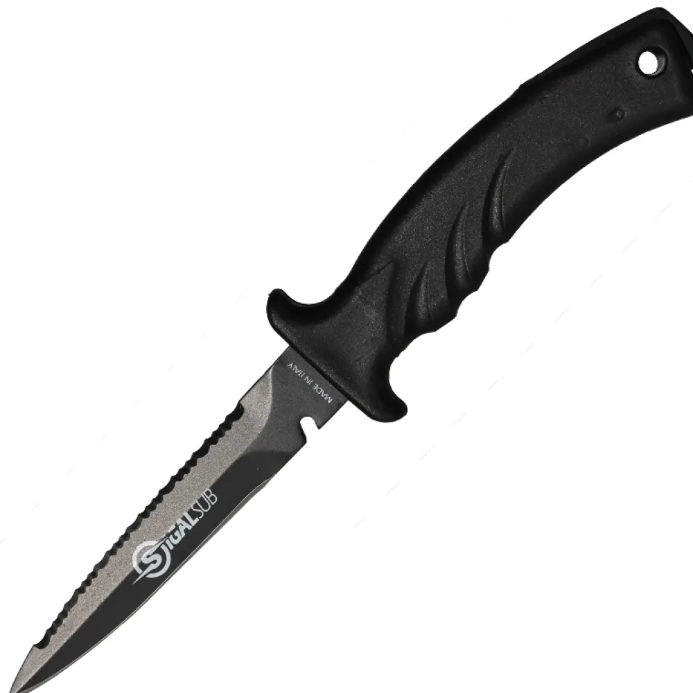 SIGALSUB Couteau De Chasse Sous Marine^Couteau Torpedo Black 23 cm