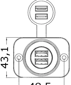 OSCULATI Interrupteur^Double prise USB blanche écrou arrière