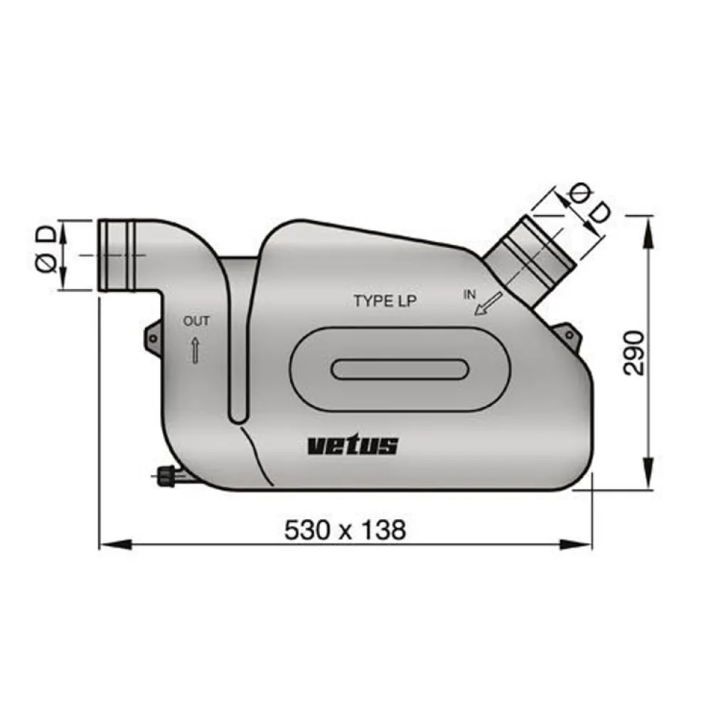 VETUS Echappement Waterlock LP - Ø 75 mm