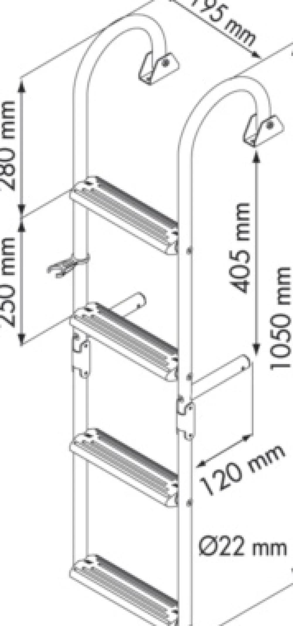 PLASTIMO Echelle Bateau escamotable crosses 180°