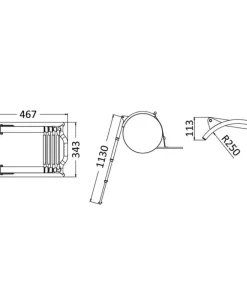 OSCULATI Echelle Bateau Téléscopique inox pour semi rigide