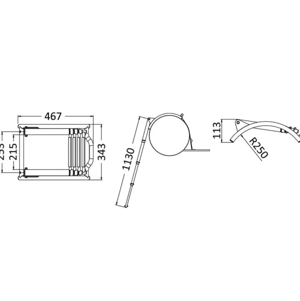 OSCULATI Echelle Bateau Téléscopique inox pour semi rigide