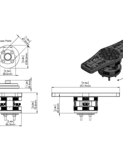 RAILBLAZA Support Électronique^Etrier de sondeur Hexx rotatif